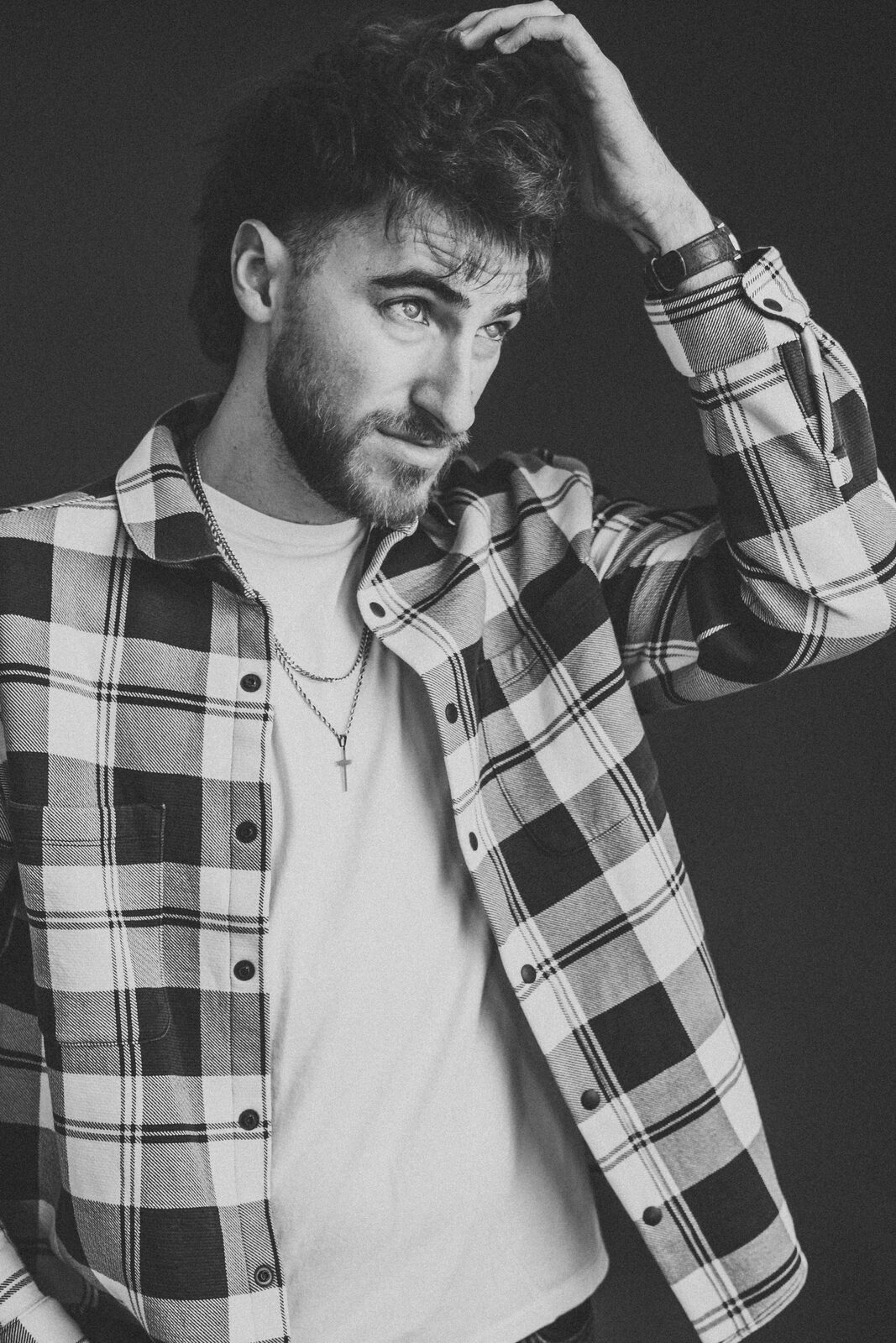 Chandler Letner, black and white cinematic portrait